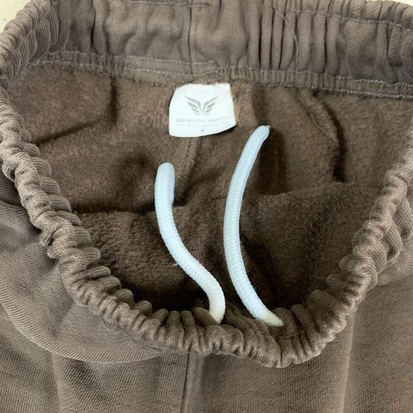 Seventh Earth Studios Brown Jogger Pants S Soft Fleece Streetwear Loungewear - Picture 6 of 7